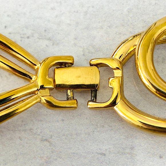 Vintage Rare Givenchy Signed Statement Chunky Link Chain Gold Tone Necklace 17" - Picture 5 of 7